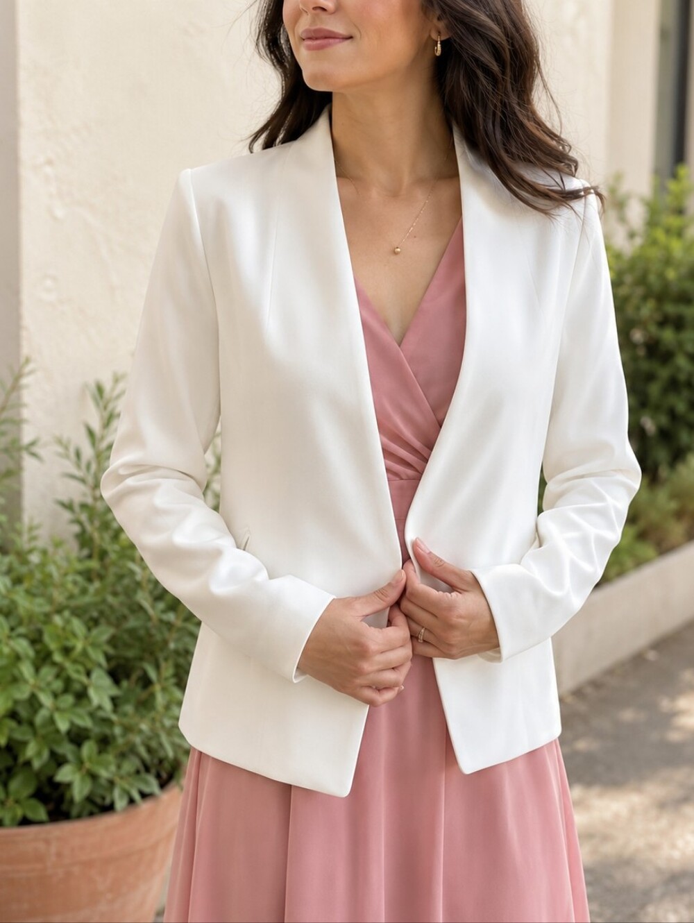Banana Republic Women's Open-Front White Blazer